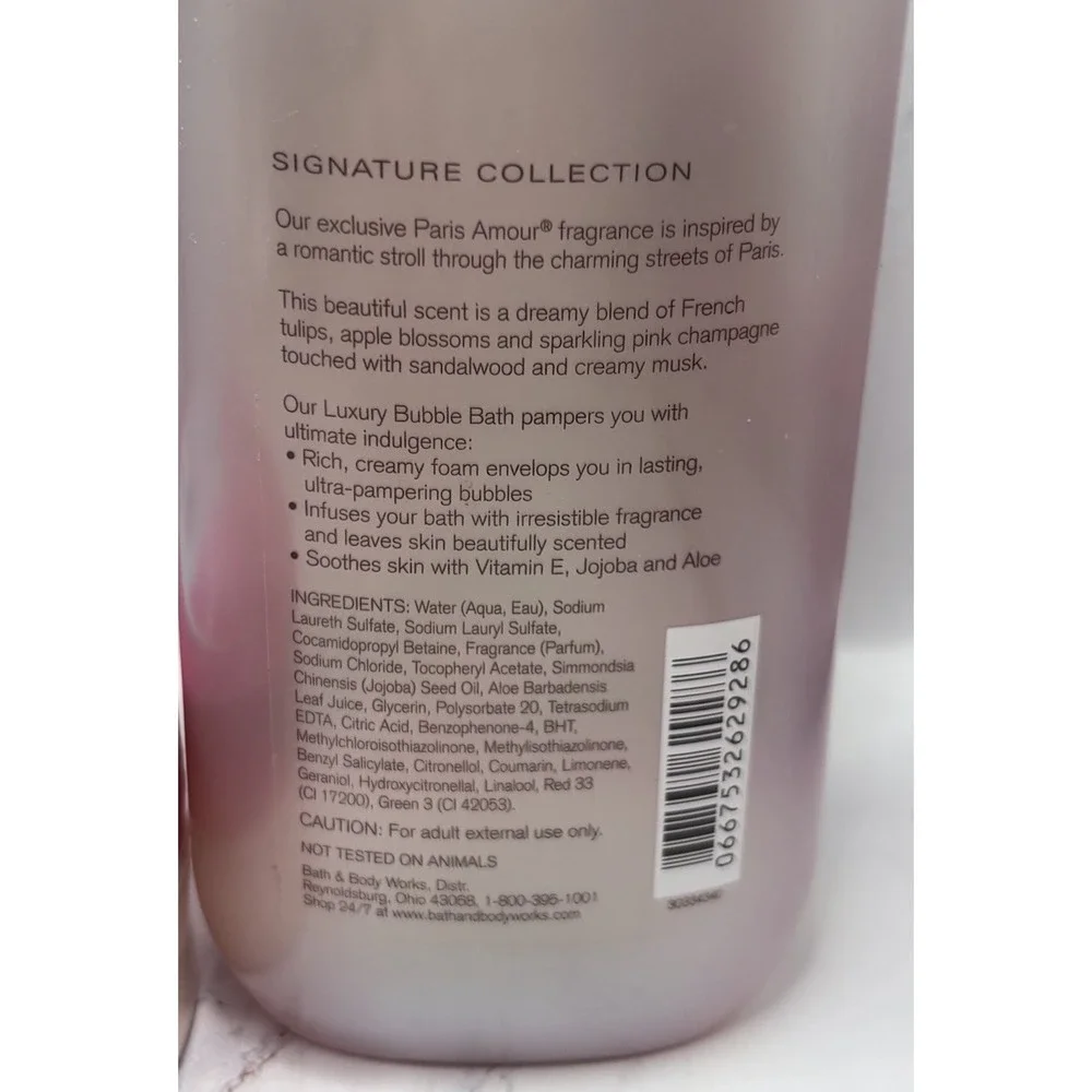 Bath & Body Works PARIS AMOUR Signature Bubble Bath 10oz & Body Butter‎ 7oz